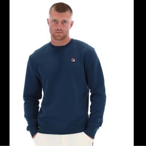 🌟Host Pick🌟 Unisex 1X FILA PREMIUM ESSENTIAL CREWNECK SWEATSHIRT NAVY Vintage